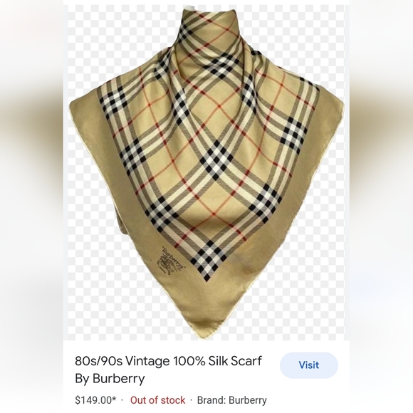 80's/90's Vintage Barberry 100% Silk Scarf - Picture 9 of 10